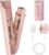 2-in-1 Bikini Trimmer for Women, Bikini Shaver with Dual Heads, Body and Facial Hair Removal, Cordless Rechargeable Electric Razors for Face Chin Pubic Underarm Legs, IPX7 Waterproof, Pink
