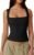 QINSEN Women’s Double Layer Tank Tops Square Neck Sleeveless Basic Tight T Shirts