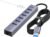 FORIDA Aluminum USB to Ethernet Adapter with 7-Port USB Hub – 3.9ft Long Cable, Gigabit Ethernet Port, 5V/3A Power Port | USB Extender Compatible with Windows, macOS, Linux & More