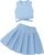 YOURUIKEY Cute Clothes for Girls Crisscross Crop Tank Top Pleated Skirt Tween Girl Trendy Summer Outfit Kid Clothing Set 7-14