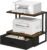 Printer Stand with Storage for Desk, with Fabric Drawer Desktop Printer Stand Shelf Organzier for Home Office, for Above and Under Desk Printer Table, Fax Machine Copier Scanner, Brown