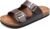 ONCAI Mens Sandals,Beach Slides Cork Footbed Slippers with Adjustable Buckle Straps Size 7-13
