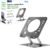 Uncaged Ergonomics Swivel Laptop Stand for Desk, Adjustable Computer iPad Stand for Desk w/ 360 Rotation, Portable Laptop Holder for Home Office Ergonomic Supplies (Space Gray)