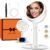 B Beauty Planet Vanity Mirror with Lights, 30X Magnifying Makeup Mirror with 3 Lighting and Adjustable Brightness, Rechargeable 2-Sided Height Adjustable Desk Mirror for Bathroom, Women Gifts for Mom