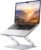 Foldable Aluminum Laptop Stand for 10-17.3″ Laptops, Height Adjustable Portable Ergonomic Computer Holder, Space Saving Desk with Heat Dissipation. Compatible with MacBook/Dell/HP etc, Silver