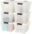IRIS USA 32 Qt Stackable Plastic Storage Bins with Lids, 6 Pack – BPA-Free, Made in USA – Discreet Organizing Solution, Latches, Durable Nestable Containers, Secure Pull Handle – Pearl
