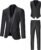 Men’s Suit 3 Piece Slim Fit Suits for Men, One Button Solid Shawl Lapel Blazer Jacket Vest Pants Set for Party Wedding