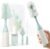 Momcozy Bottle Brush Kit with Push-Press Foam Design – Newborn Essentials Gift, Portable Cleaning Tool for Home & Travel, Baby Bottle Cleaner Brush for Breast Pumps & Nipples, Green