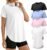 4 Pack Women’s Workout Shirts, Quick Dry Raglan Athletic Tops Short Sleeve Loose Fit Yoga Tee Curved Hem Side Split