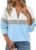 TICTICMISS Womens Sweatshirts Half Zip Fleece Pullover Tops Color Block Quarter Zipper Hoodies Fall Winter Clothes