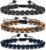M MOOHAM Beaded Bracelets Set for Men Teen Boys – Beaded Natural Stone 8mm Tiger Eye Matte Agate Lava Rock Bracelets for Men Teen Boys Dad Grandpa Birthday Gifts Jewelry