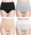 wirarpa Women’s Cotton Underwear High Waisted Ladies Panties Full Coverage Briefs 4 Pack (Regular & Plus Size)