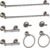 BGL Bathroom Hardware Set Brushed Nickel Adjustable Expandable Bath Towel Bars Bathroom Accessory Set Towel Racks 8-Pieces Wall Mount