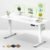 Veken 55 Inch Large Electric Standing Desk,Sit to Stand Up, Heights Adjustable, Work Home Office Computer Table for Study, Walking Pad, Writing, and Games, Wooden Desktop Desks, White