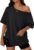 Trendy Queen Womens Off the Shoulder Tops Oversized T-Shirts Short Sleeve Tees Summer 2026 Casual Spring Clothes