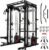 RitFit M2 Smith Machine with Cable Crossover System, 3D Functional Trainer & Power Cage, 16 Adjustment Holes, 6 Storage Pegs for Full-Body Home Gym