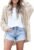 Mafulus Women’s Crochet Cardigan Kimono Boho Long Sleeve Lightweight Soft Oversized Open Front Knitted Sweater