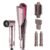 Shark FlexFusion Hair Straightener & Powerful Hair Dryer with Fusion Hair Brush, Ceramic Air Styler with Auto-Wrap Curlers & Concentrator, Ceramic Plates, Cosmic Blush HD641S
