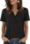Zeagoo Womens Summer Tops V Neck Short Sleeve Shirts Dressy Casual Blouse Spring Vacation Tshirts Clothes