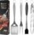 ROMANTICIST 4pcs Heavy Duty Grill Accessories for Top Chef – Professional Grill Tool Set & Basic BBQ Tools for Backyard Restaurant Outdoor Kitchen – Deluxe Grill Gift for Dad on Father’s Day Christmas