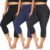 3 Pack Women’s Plus Size Capri Leggings High Waist Tummy Control, Stretchy Yoga Workout Pants (XL-4X) – Spandex Elastic Fit