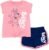 Bluey Girls T-Shirt and French Terry Dolphin Shorts Outfit Set Toddler to Big Kid Sizes (2T – 10-12)