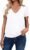 Sialois Short Sleeve Women T Shirts V Neck Tops Fashion Banded Bottom Tops Summer Spring Outfits Beach Vacation Clothes 2026