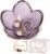 Purple Flower Jewelry Dish Glass Ring Holder Dish Jewelry Tray Cute Vanity Organizer Aesthetic Nightstand Bathroom Room Decor Trinket Dish Mothers Day Friendship Christmas Birthday Gifts for Women