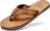 Quickshark Mens Flip Flops Leather Thong Sandals Arch Support Beach Slippers
