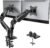 HUANUO FlowLift™ Dual Monitor Stand, Fully Adjustable Gaming Monitor Desk Mount for 13–32″ Computer Screens, Full Motion VESA 75×75/100×100 with C-Clamp & Grommet Base, Each Arm Holds 4.4 to 19.8 lbs