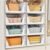 SNSLXH 5 Pack Stackable Closet Storage Basket, Multifunctional & Foldable Closet Organizer for Bathroom Kitchen Laundry Room Wardrobe Storage, Space-Saving Clothes Storage Drawer Organizer, White