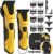 Professional Hair Clippers for Men, Professional Barber Clippers and Trimmer Set, Mens Cordless Hair Clipper for Barbers Haircut Kit Fade Yellow