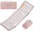 ProtoArc Foldable Keyboard and Mouse, XKM01 True Full-Size Folding Wireless Keyboard Mouse Combo for Business Travel, a Portable Office Suite On-The-Go, Compatible with Laptop iPad Tablet – Pink