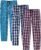 MoFiz Men’s Pajama Pants Ultra Lightweight Pjs Bottoms Sleepwear Bottom Pants with Pocket Drawstring 3-Pack
