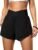 Blooming Jelly Women’s Workout Shorts Athletic Running Shorts Crossover High Waisted Gym Shorts with Zipper Pockets
