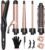 5 in 1 Curling Iron with Thermal Brush and 4 Interchangeable Ceramic Barrels(1/2 to 1 1/2 inch), Curling Wand Set with Flat Iron, Fast Heating, Dual Voltage Hair Curler, Gifts for Women