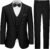 LUPURTY Men’s One Button 3-Piece Suits Slim Fit Tuxedo Set with Blazer Jacket Vest & Pants for Wedding Prom Business