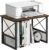 Printer Stand for Desk, Desktop Printer Stand Shelf Organzier for Home Office, for Above and Under Desk, Fax Machine Copier Scanner, Rustic Brown