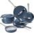 Caraway Deluxe Non-stick Ceramic Cookware Set (16 Piece) Pots, Frying Pans, Lids and Kitchen Storage – PFAS & PFOA Free – Oven Safe Pan Set & Compatible with All Stovetops – Navy