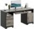 Bestier 59” Executive Desk with 2 Drawers, Computer Desk with Storage Cabinet, Industrial Wood Desk with File Drawer, Keyboard Tray & 2 Pedestals for Home Office & Studio, Gray