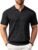 COOFANDY Men’s Zipper Polo Shirts Short Sleeve Ribbed Knit Polo T Shirts Fashion Casual Golf Shirts