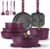 CAROTE 21pcs Pots and Pans Set, Nonstick Cookware Set Detachable Handle, Induction Kitchen Cookware Sets Non Stick with Removable Handle, RV Cookware Set, Gold and Purple