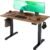 Claiks Electric Standing Desk, Adjustable Height Stand up Desk, 24×48 Inches Sit Stand Home Office Desk with Splice Board, Black Frame/Rustic Brown Top