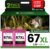 67XL Ink Cartridge Replacement for HP 67 XL Remanufactured for HP Ink 67 67XL for DeskJet 2755e 2700 2855e 2800 2752 2742e 4155e 4255e 4100 Envy 6055 6055e 6455e Printer 2-Pack Tri-Color