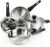 Meythway Stainless Steel Pots and Pans Set Non Toxic, 6PCs Kitchen Cookware Sets with Stay-Cool Handles, Dishwasher Safe&Compatible with All Stovetops(Gas,Electric&Induction)