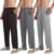 ZH 3 Pack Men’s Sweatpants Open Bottom Joggers Lightweight Quick Dry Athletic Pants with Pockets for Workout & Lounge