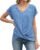 ETCYY NEW Summer Tops for Women Front Twist T Shirts V-neckline Tunic Top Dressy Casual Blouse Tees