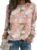 LOAIHA Womens Classic Botanical Floral Print Long Sleeve Sweatshirt Casual Pullover Lightweight Top For Fall and Winter