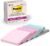Post-it 100% Recycled Paper Super Sticky Notes, 3 in. x 3 in., 5 Pads, 70 Sheets per Pad, Wanderlust Pastels, School Supplies and Office Products