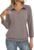 TICTICMISS Womens Polo Shirts 3/4 Sleeve Banded Bottom Tops Business Casual Tops Collared V Neck Blouses